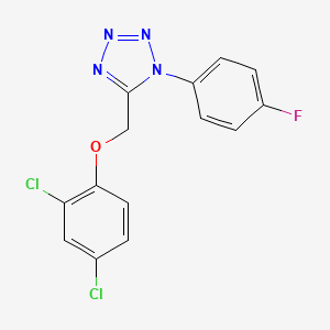 molecular formula C14H9Cl2FN4O B4755817 5-[(2,4-dichlorophenoxy)methyl]-1-(4-fluorophenyl)-1H-tetrazole 