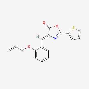 molecular formula C17H13NO3S B4755841 4-[2-(allyloxy)benzylidene]-2-(2-thienyl)-1,3-oxazol-5(4H)-one 