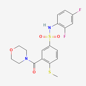 molecular formula C18H18F2N2O4S2 B4755859 N-(2,4-difluorophenyl)-4-(methylthio)-3-(4-morpholinylcarbonyl)benzenesulfonamide 