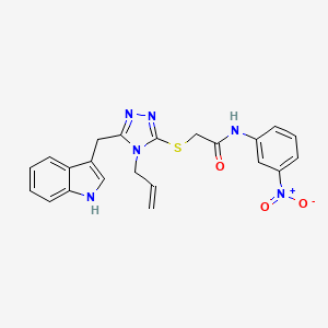 molecular formula C22H20N6O3S B4755863 2-{[4-allyl-5-(1H-indol-3-ylmethyl)-4H-1,2,4-triazol-3-yl]thio}-N-(3-nitrophenyl)acetamide 