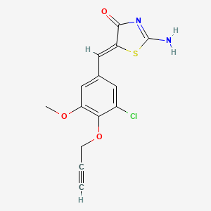 molecular formula C14H11ClN2O3S B4755877 5-[3-chloro-5-methoxy-4-(2-propyn-1-yloxy)benzylidene]-2-imino-1,3-thiazolidin-4-one 