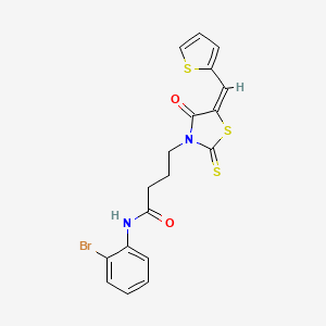 molecular formula C18H15BrN2O2S3 B4755888 N-(2-bromophenyl)-4-[4-oxo-5-(2-thienylmethylene)-2-thioxo-1,3-thiazolidin-3-yl]butanamide 