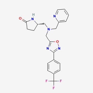 molecular formula C21H20F3N5O2 B4755900 (5S)-5-{[(2-pyridinylmethyl)({3-[4-(trifluoromethyl)phenyl]-1,2,4-oxadiazol-5-yl}methyl)amino]methyl}-2-pyrrolidinone 