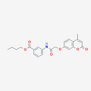 molecular formula C23H23NO6 B4755902 butyl 3-({[(4-methyl-2-oxo-2H-chromen-7-yl)oxy]acetyl}amino)benzoate 