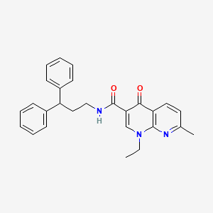 molecular formula C27H27N3O2 B4755937 N-(3,3-diphenylpropyl)-1-ethyl-7-methyl-4-oxo-1,4-dihydro-1,8-naphthyridine-3-carboxamide 