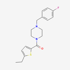 molecular formula C18H21FN2OS B4755952 1-[(5-ethyl-2-thienyl)carbonyl]-4-(4-fluorobenzyl)piperazine 
