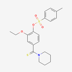 molecular formula C21H25NO4S2 B4755955 2-ethoxy-4-(1-piperidinylcarbonothioyl)phenyl 4-methylbenzenesulfonate 