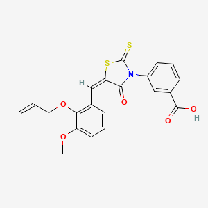 molecular formula C21H17NO5S2 B4755968 3-{5-[2-(allyloxy)-3-methoxybenzylidene]-4-oxo-2-thioxo-1,3-thiazolidin-3-yl}benzoic acid 