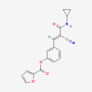 molecular formula C18H14N2O4 B4755988 3-[2-cyano-3-(cyclopropylamino)-3-oxo-1-propen-1-yl]phenyl 2-furoate 