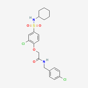 molecular formula C21H24Cl2N2O4S B4756002 N-(4-chlorobenzyl)-2-{2-chloro-4-[(cyclohexylamino)sulfonyl]phenoxy}acetamide 