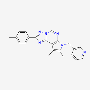 molecular formula C22H20N6 B4756016 8,9-dimethyl-2-(4-methylphenyl)-7-(3-pyridinylmethyl)-7H-pyrrolo[3,2-e][1,2,4]triazolo[1,5-c]pyrimidine 