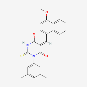 molecular formula C24H20N2O3S B4756024 1-(3,5-dimethylphenyl)-5-[(4-methoxy-1-naphthyl)methylene]-2-thioxodihydro-4,6(1H,5H)-pyrimidinedione 
