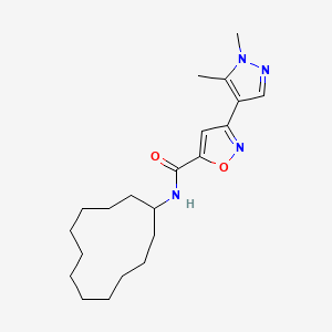 molecular formula C21H32N4O2 B4756064 N-cyclododecyl-3-(1,5-dimethyl-1H-pyrazol-4-yl)-5-isoxazolecarboxamide 
