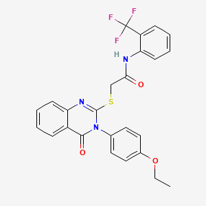 molecular formula C25H20F3N3O3S B4756082 2-{[3-(4-ethoxyphenyl)-4-oxo-3,4-dihydro-2-quinazolinyl]thio}-N-[2-(trifluoromethyl)phenyl]acetamide 
