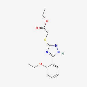 molecular formula C14H17N3O3S B4756092 ethyl {[5-(2-ethoxyphenyl)-4H-1,2,4-triazol-3-yl]thio}acetate 