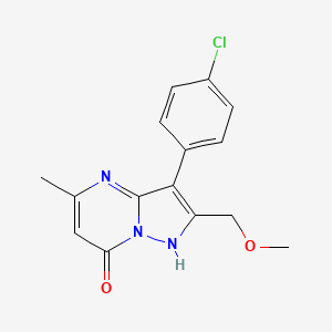 molecular formula C15H14ClN3O2 B4756095 3-(4-chlorophenyl)-2-(methoxymethyl)-5-methylpyrazolo[1,5-a]pyrimidin-7(4H)-one 