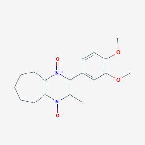 molecular formula C18H22N2O4 B4756122 2-(3,4-dimethoxyphenyl)-3-methyl-6,7,8,9-tetrahydro-5H-cyclohepta[b]pyrazine 1,4-dioxide 