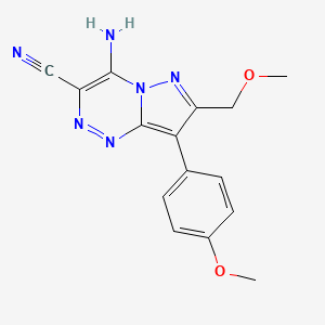 molecular formula C15H14N6O2 B4756153 4-amino-7-(methoxymethyl)-8-(4-methoxyphenyl)pyrazolo[5,1-c][1,2,4]triazine-3-carbonitrile 