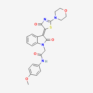 molecular formula C24H22N4O5S B4756159 N-(4-methoxyphenyl)-2-{3-[2-(4-morpholinyl)-4-oxo-1,3-thiazol-5(4H)-ylidene]-2-oxo-2,3-dihydro-1H-indol-1-yl}acetamide 