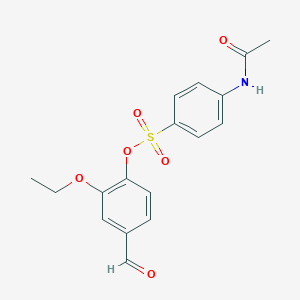 molecular formula C17H17NO6S B475616 2-Ethoxy-4-formylphenyl 4-(acetylamino)benzenesulfonate CAS No. 432010-66-7