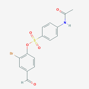 molecular formula C15H12BrNO5S B475617 2-溴-4-甲酰苯基 4-(乙酰氨基)苯磺酸盐 CAS No. 432006-20-7