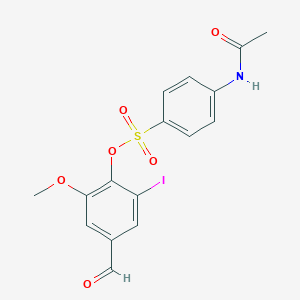 4-Formyl-2-iodo-6-methoxyphenyl 4-(acetylamino)benzenesulfonate