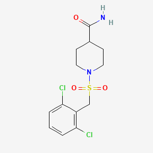 molecular formula C13H16Cl2N2O3S B4756196 1-[(2,6-dichlorobenzyl)sulfonyl]-4-piperidinecarboxamide 