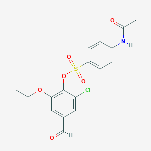 2-Chloro-6-ethoxy-4-formylphenyl 4-(acetylamino)benzenesulfonate