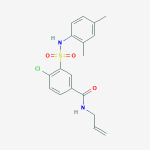 molecular formula C18H19ClN2O3S B4756217 N-allyl-4-chloro-3-{[(2,4-dimethylphenyl)amino]sulfonyl}benzamide 