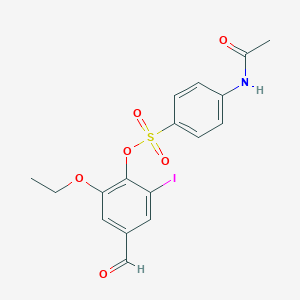 molecular formula C17H16INO6S B475622 2-Ethoxy-4-formyl-6-iodophenyl 4-(acetylamino)benzenesulfonate CAS No. 431925-93-8