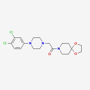 molecular formula C19H25Cl2N3O3 B4756231 8-{[4-(3,4-dichlorophenyl)-1-piperazinyl]acetyl}-1,4-dioxa-8-azaspiro[4.5]decane 