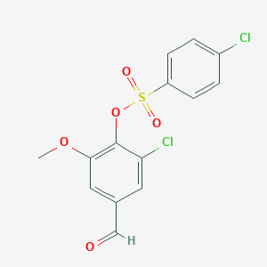 molecular formula C14H10Cl2O5S B475624 2-Chloro-4-formyl-6-methoxyphenyl 4-chlorobenzenesulfonate CAS No. 431976-96-4