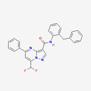 molecular formula C27H20F2N4O B4756250 N-(2-benzylphenyl)-7-(difluoromethyl)-5-phenylpyrazolo[1,5-a]pyrimidine-3-carboxamide 