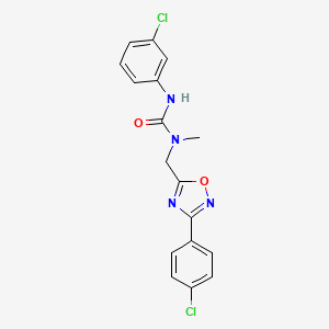 molecular formula C17H14Cl2N4O2 B4756253 N'-(3-chlorophenyl)-N-{[3-(4-chlorophenyl)-1,2,4-oxadiazol-5-yl]methyl}-N-methylurea 