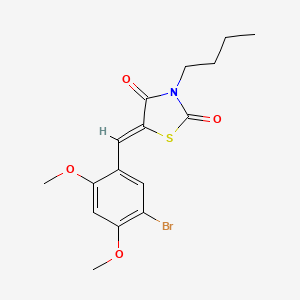 molecular formula C16H18BrNO4S B4756258 5-(5-bromo-2,4-dimethoxybenzylidene)-3-butyl-1,3-thiazolidine-2,4-dione 