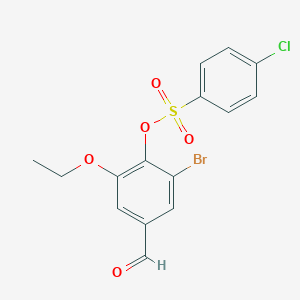 molecular formula C15H12BrClO5S B475626 2-溴-6-乙氧基-4-甲酰苯基 4-氯苯磺酸酯 CAS No. 432006-04-7