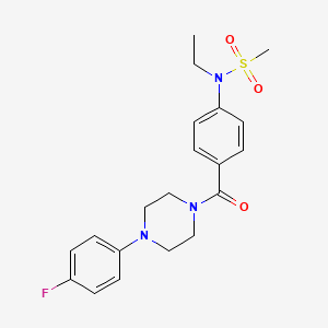 molecular formula C20H24FN3O3S B4756266 N-ethyl-N-(4-{[4-(4-fluorophenyl)-1-piperazinyl]carbonyl}phenyl)methanesulfonamide 