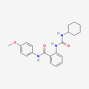 molecular formula C21H25N3O3 B4756267 2-{[(cyclohexylamino)carbonyl]amino}-N-(4-methoxyphenyl)benzamide 