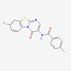 molecular formula C18H12FN3O2S B4756297 N-(8-fluoro-4-oxo-4H-pyrimido[2,1-b][1,3]benzothiazol-3-yl)-4-methylbenzamide 