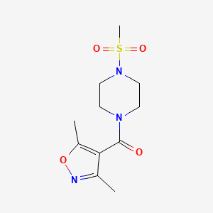 molecular formula C11H17N3O4S B4756306 1-[(3,5-dimethyl-4-isoxazolyl)carbonyl]-4-(methylsulfonyl)piperazine 