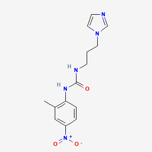 molecular formula C14H17N5O3 B4756327 N-[3-(1H-imidazol-1-yl)propyl]-N'-(2-methyl-4-nitrophenyl)urea 