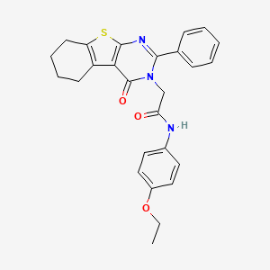 molecular formula C26H25N3O3S B4756332 N-(4-ethoxyphenyl)-2-(4-oxo-2-phenyl-5,6,7,8-tetrahydro[1]benzothieno[2,3-d]pyrimidin-3(4H)-yl)acetamide 