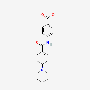 molecular formula C20H22N2O3 B4756355 methyl 4-{[4-(1-piperidinyl)benzoyl]amino}benzoate 