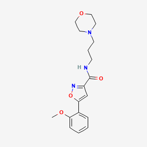 molecular formula C18H23N3O4 B4756360 5-(2-methoxyphenyl)-N-[3-(4-morpholinyl)propyl]-3-isoxazolecarboxamide 
