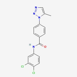 molecular formula C16H12Cl2N4O B4756383 N-(3,4-dichlorophenyl)-4-(5-methyl-1H-1,2,3-triazol-1-yl)benzamide 