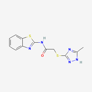 molecular formula C12H11N5OS2 B4756391 N-1,3-benzothiazol-2-yl-2-[(5-methyl-4H-1,2,4-triazol-3-yl)thio]acetamide 