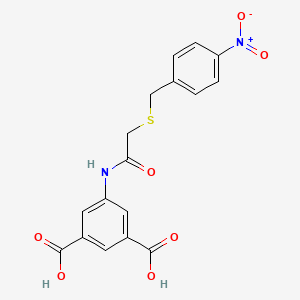 molecular formula C17H14N2O7S B4756423 5-({[(4-nitrobenzyl)thio]acetyl}amino)isophthalic acid 