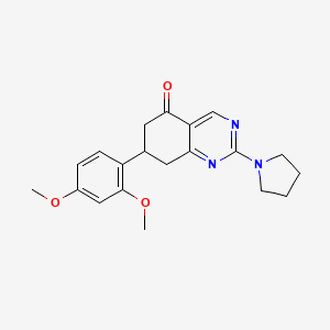 molecular formula C20H23N3O3 B4756430 7-(2,4-dimethoxyphenyl)-2-(1-pyrrolidinyl)-7,8-dihydro-5(6H)-quinazolinone 