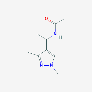 molecular formula C9H15N3O B4756434 N-[1-(1,3-dimethyl-1H-pyrazol-4-yl)ethyl]acetamide 