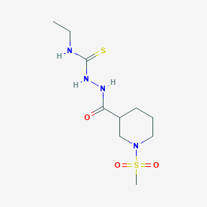 molecular formula C10H20N4O3S2 B4756438 N-ethyl-2-{[1-(methylsulfonyl)-3-piperidinyl]carbonyl}hydrazinecarbothioamide 